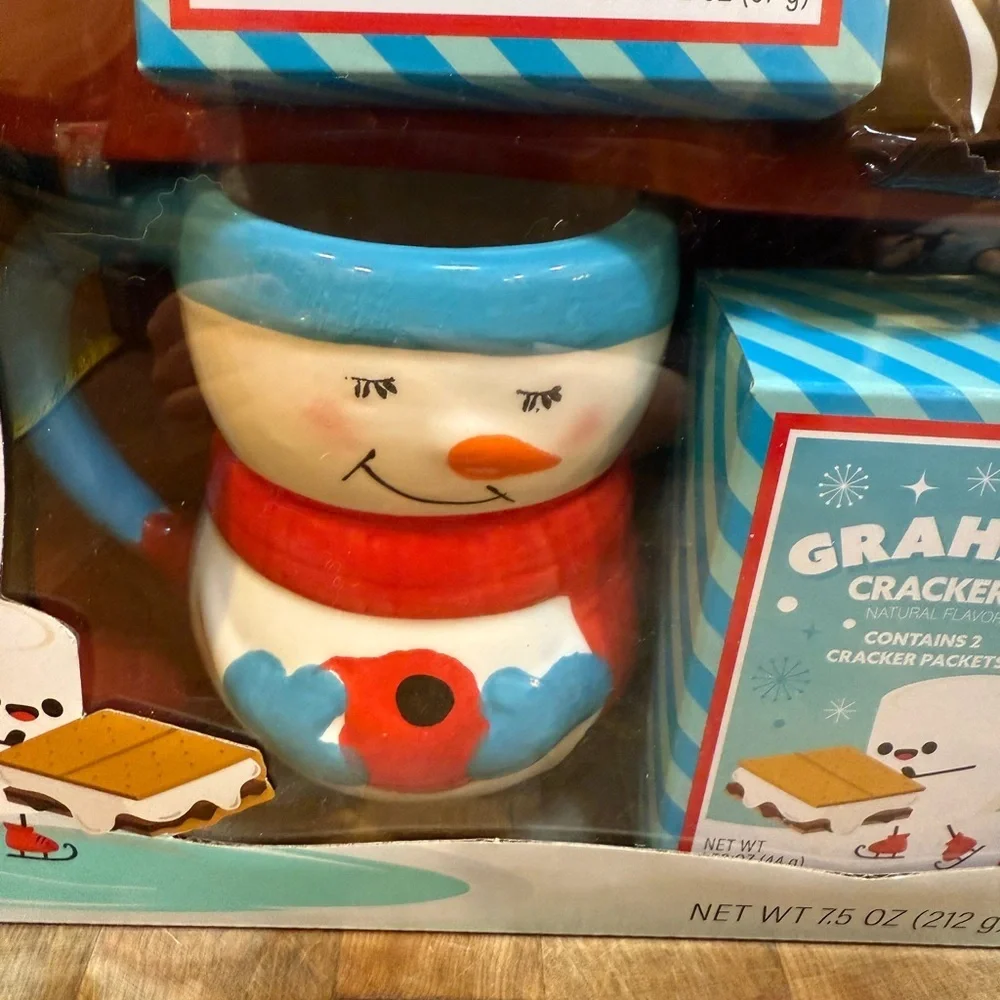 Bay Island S'mores Cocoa Mug Set with Snowman Mugs